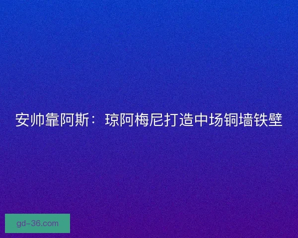 安帅靠阿斯：琼阿梅尼打造中场铜墙铁壁